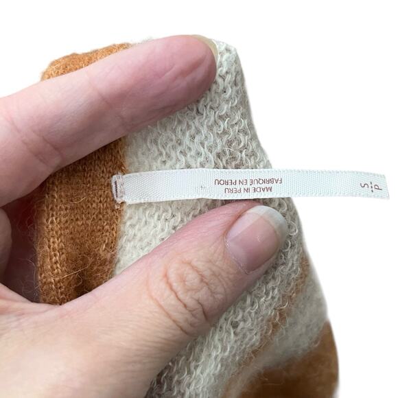 Free People Kinsley Cardigan Small Cropped Stripped Button Down Alpaca Wool Knit - Picture 5 of 7